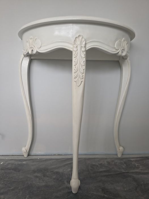 Stolik, Konsola półokrągła mahoń, Arlette, shabby chic