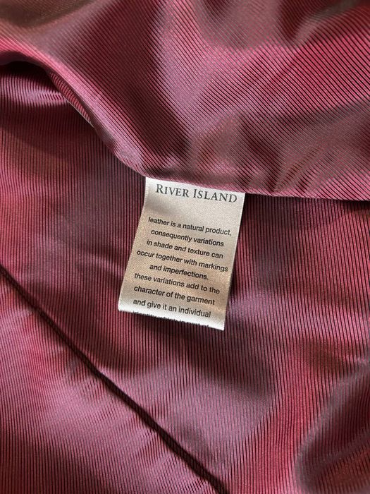 Чоловічий шкіряний піджак / френч River Island, 100% натуральна шкіра, XL