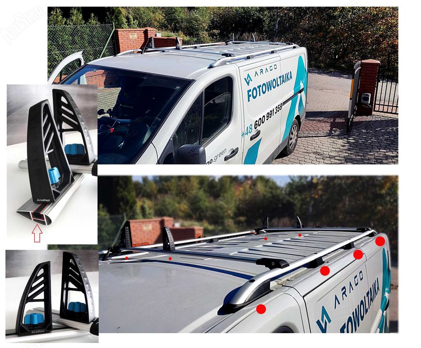 Poprzeczki dachowe Vivaro Trafic Relingi