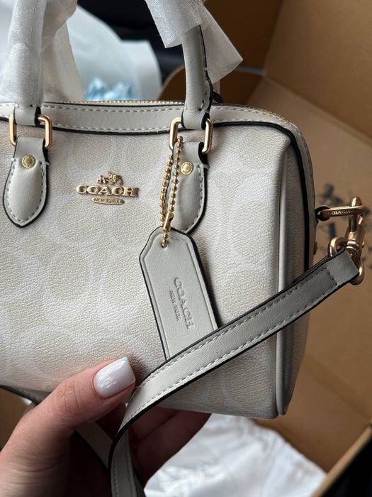Сумка Coach Rowan Satchel Bag / сумочка коуч коач біла маленька