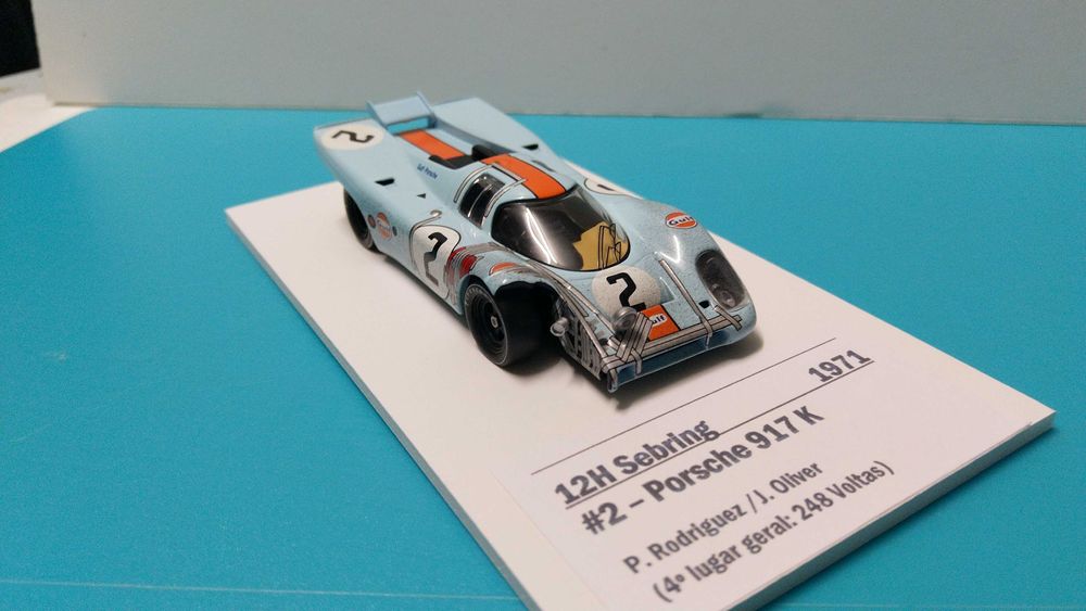 Porsche 917K "Gulf" #2 - 12h Sebring 1971 - Miniatura IXO/Altaya à escala 1/43