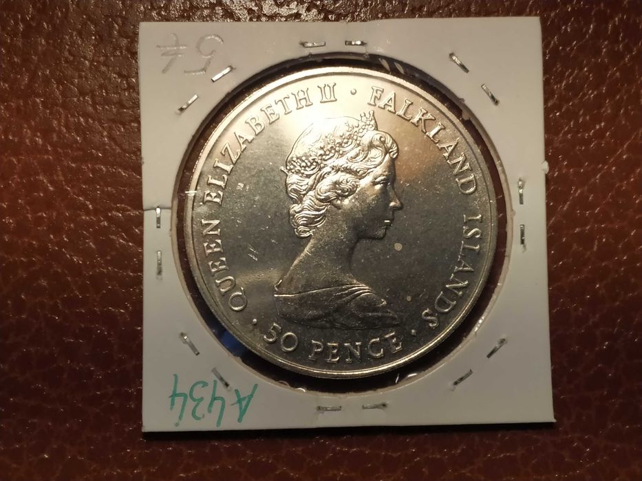 A434 moeda de 50 pence de 1980 - Ilhas Falkland