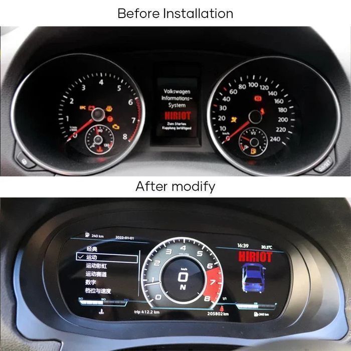 VW Golf 6 7 Passat B7 B8 – Zegary 12.3" LCD