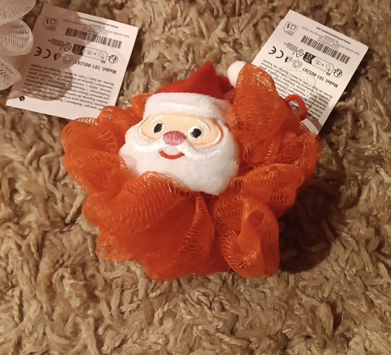 Peelingująca myjka do kąpieli wzór zimowy Mikołaj NOWA