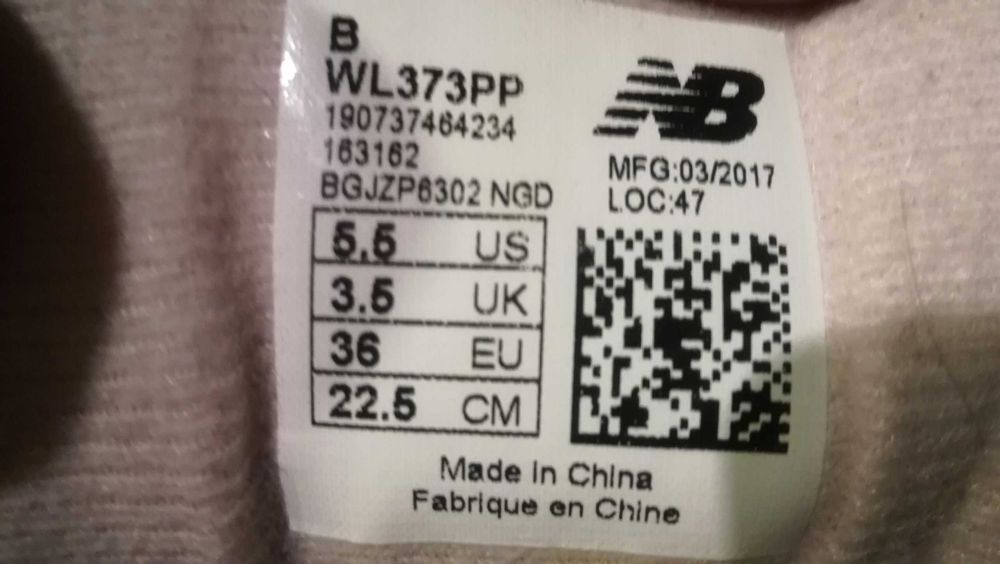 NEW BALANCE 373 WL373PP r.36 stan bardzo dobry