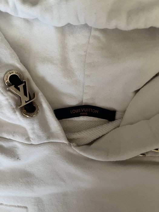 Bluza Louis Vuitton z kapturem biała kremowa
