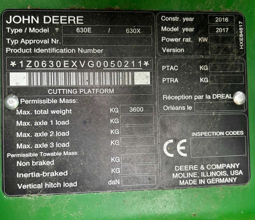 heder john deere 9M