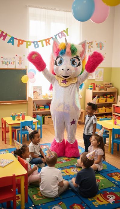 ŻYWE MASKOTKI / ANIMACJE Jednorożec + Tancerka bubble house dmuchaniec