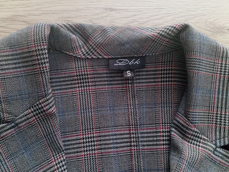 Garnitur w kratę damski komplet r.S