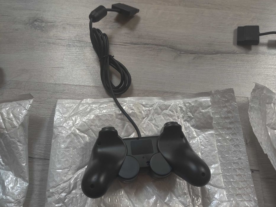 Черный проводной вибро джойстик для playstation 2, 1, PSX.