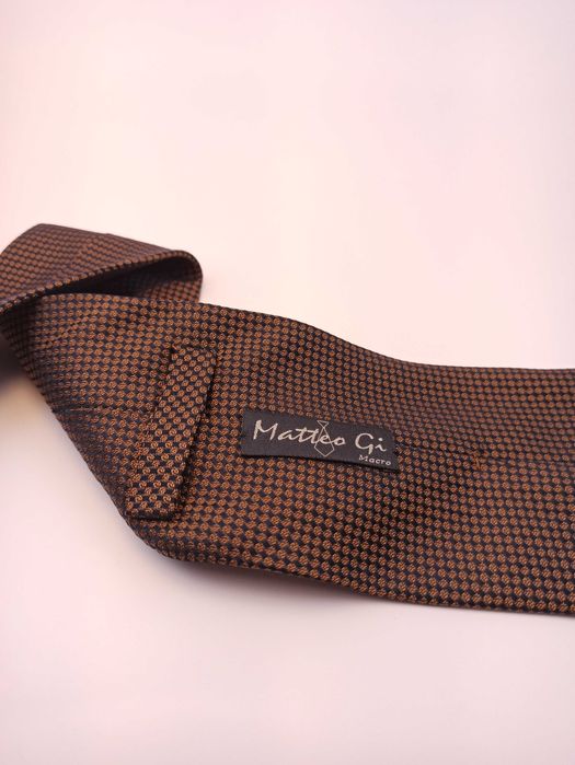 Matteo Gi jedwabny krawat brązowy sap52
