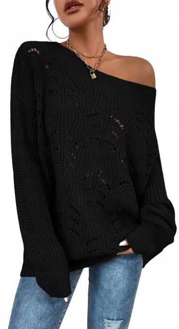 Shein klasyczny sweter damski czarny basic 36 łog