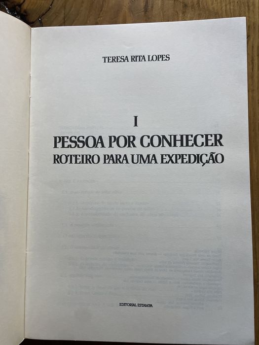 Livro de Teresa Rita Lopes pessoa por conhecer Roteiro para uma Expedi