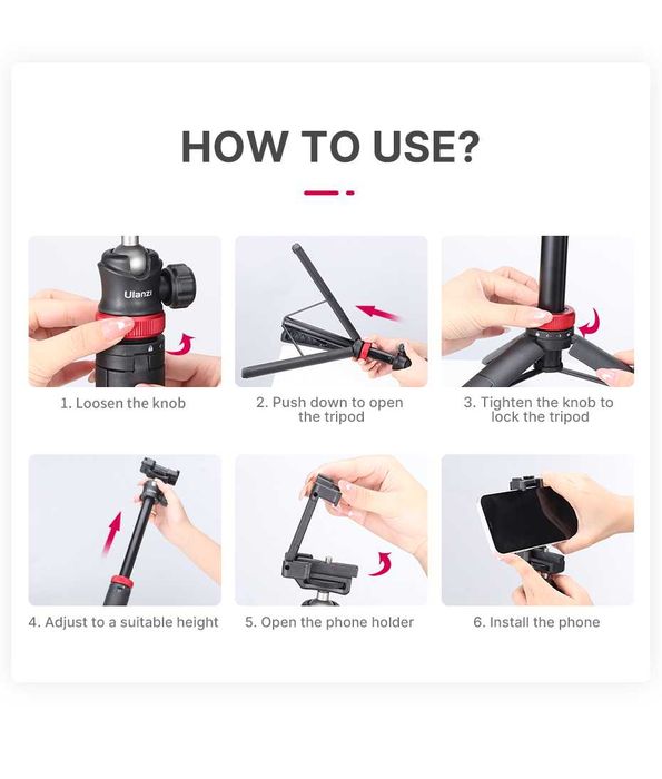 Kijek selfie statyw 148 cm do telefonu aparatu Ulanzi MT-44