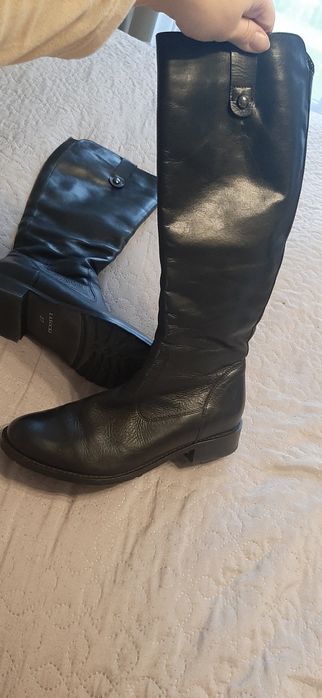 Skórzane kozaki do kolan