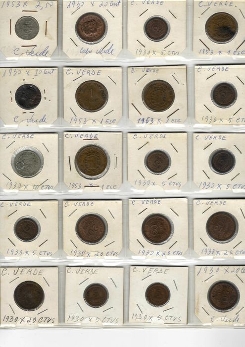 Lote de 20 Moedas - Cabo Verde (1930-1953)