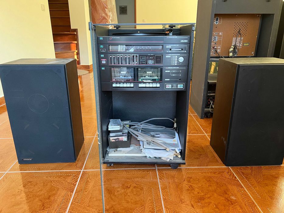 Aparelhagem Hi-Fi vintage mais colunas