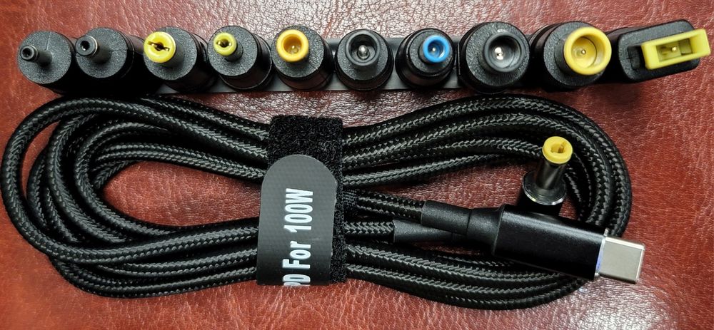 Кабель живлення для ноутбука  PD 100w  з набором із перехідників