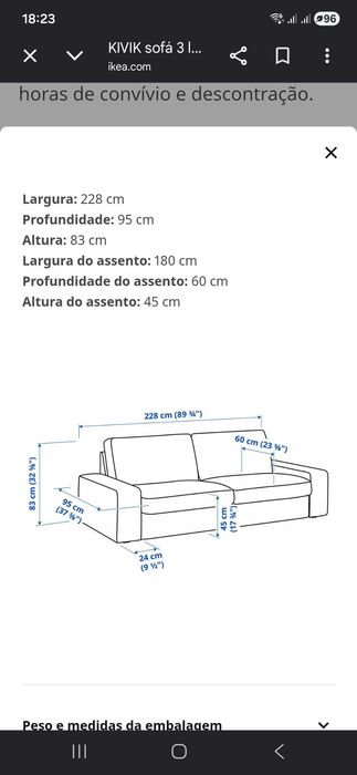 Sofá cinza em ótimo estado