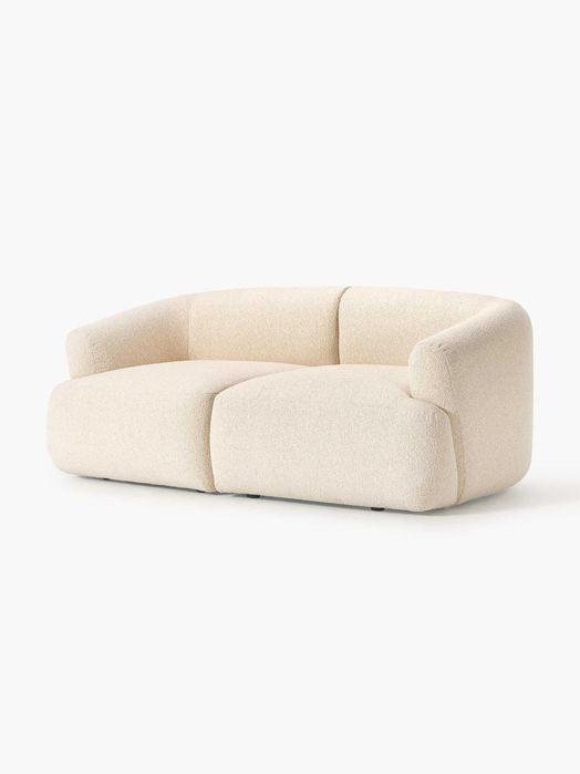 Sofa modułowa Bouclé Westwing Sofia (2-osobowa) Bouclé jasnobeżowy