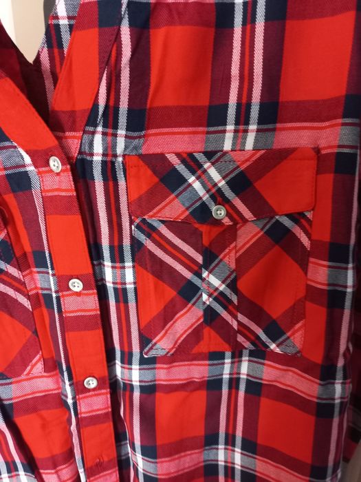 Długa koszula w kratę, tunika