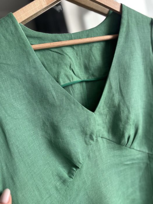 HM premium | Зелена сукня з льону | Розмір S