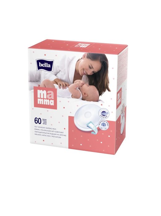 Лактационные вкладыши Bella Мamma с липкой полоской, 60 шт