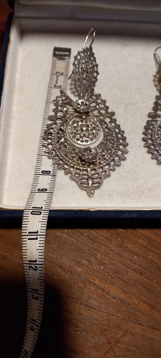 Brincos de rainha prata e filigrana