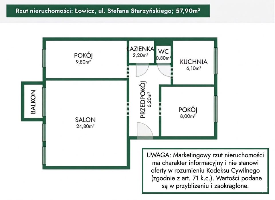 Mieszkanie – Łowicz, Osiedle Stefana Starzyńskiego, Przedmieście - Widok 2
