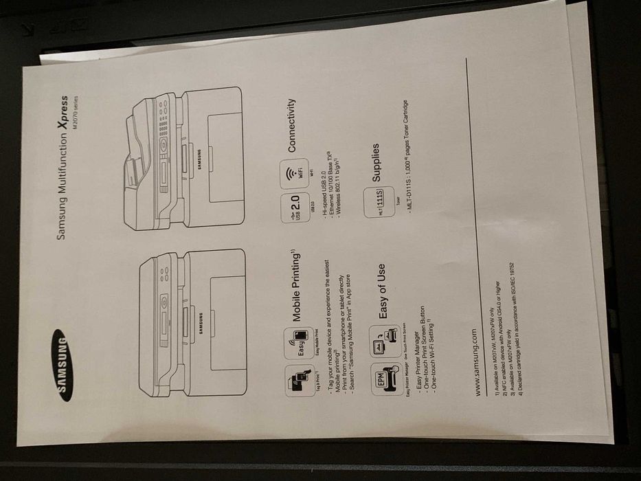 Drukarka laserowa Samsung 2070 skaner bardzo mały przebieg