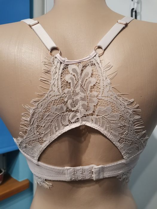 Elegancki biustonosz damski Primark rozm 75A, bokserski tył, koronka,