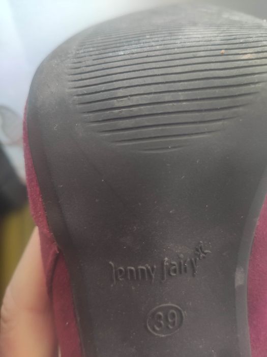 Kozaki 39 zamsz bordowe śliwka  Jenny fairy