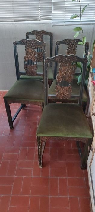 4 cadeiras orientais , antigas