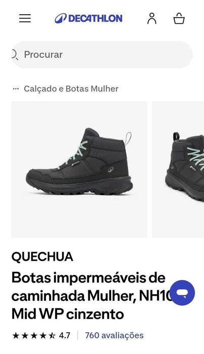 Botas Quéchua de Caminhada Impermeável
