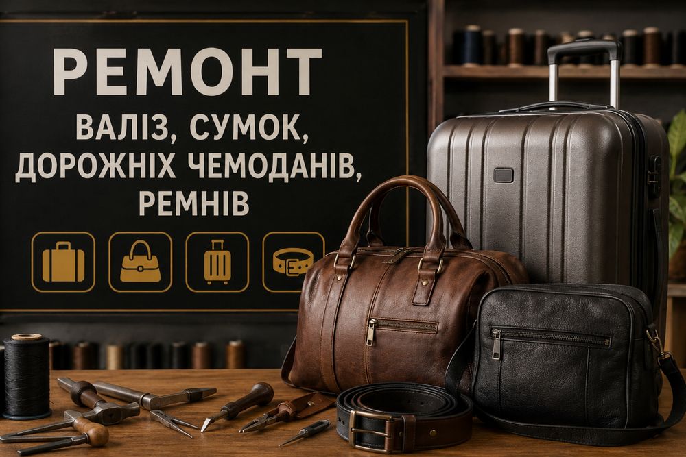 Ремонт: валіз , сумок , дорожніх чемоданів , ремнів