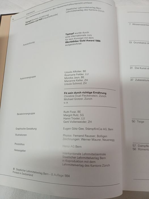 Livro de cozinha excecional suíço (em alemão )