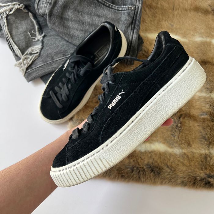 Замшеві натуральні кеди кросівки Puma Suede platform р 38 устілка 24,5