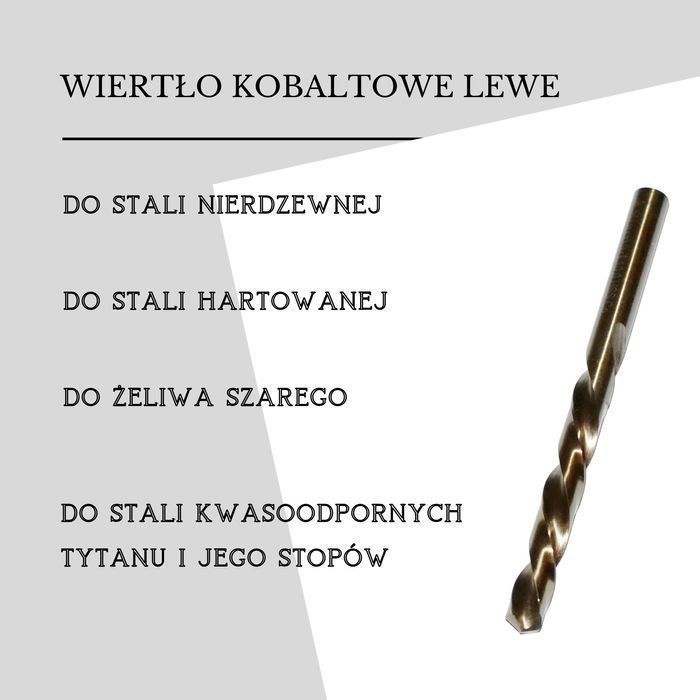 Wiertło kobaltowe lewoskrętne 6,0 mm. HSSCo do usuwania urwanych śrub.