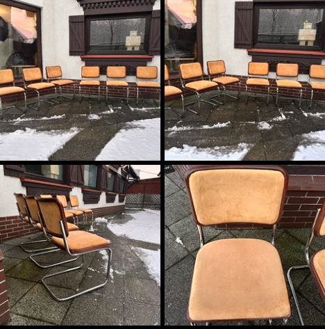 Thonet S32 Marcel Breuer Bauhaus krzesło wspornikowe. Alcantara