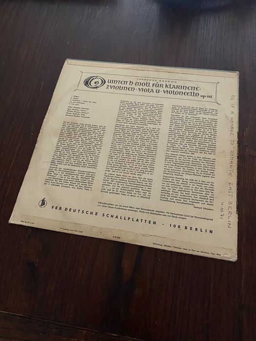 Vinil Johannes Brahms