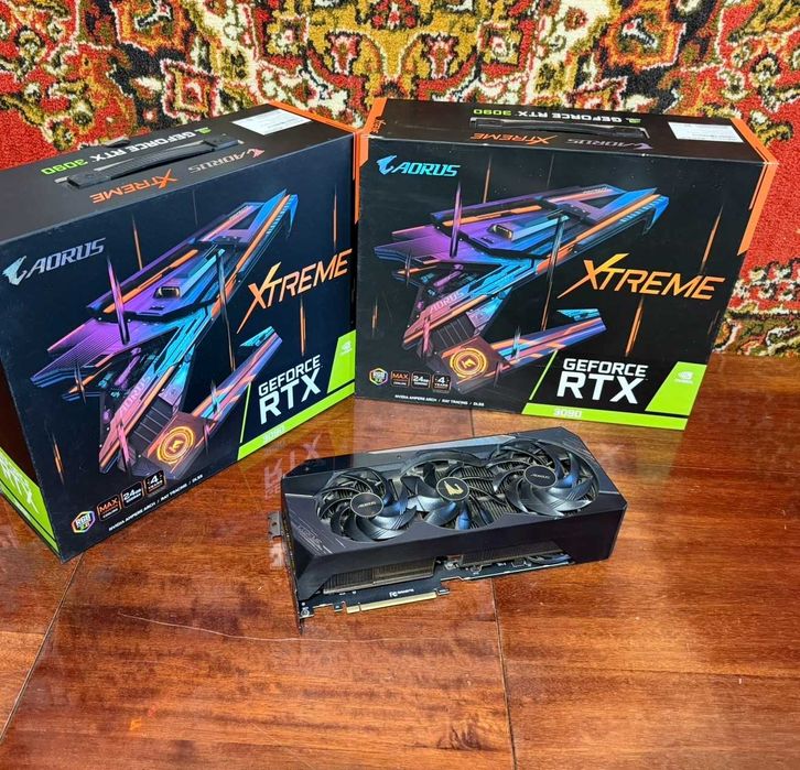 2шт! Видеокарты nvidia rtx 3090 24gb Aorus Xtreme Gigabyte