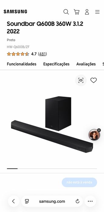 Vendo sistema de som Samsung Soundbar Q600B Novo
