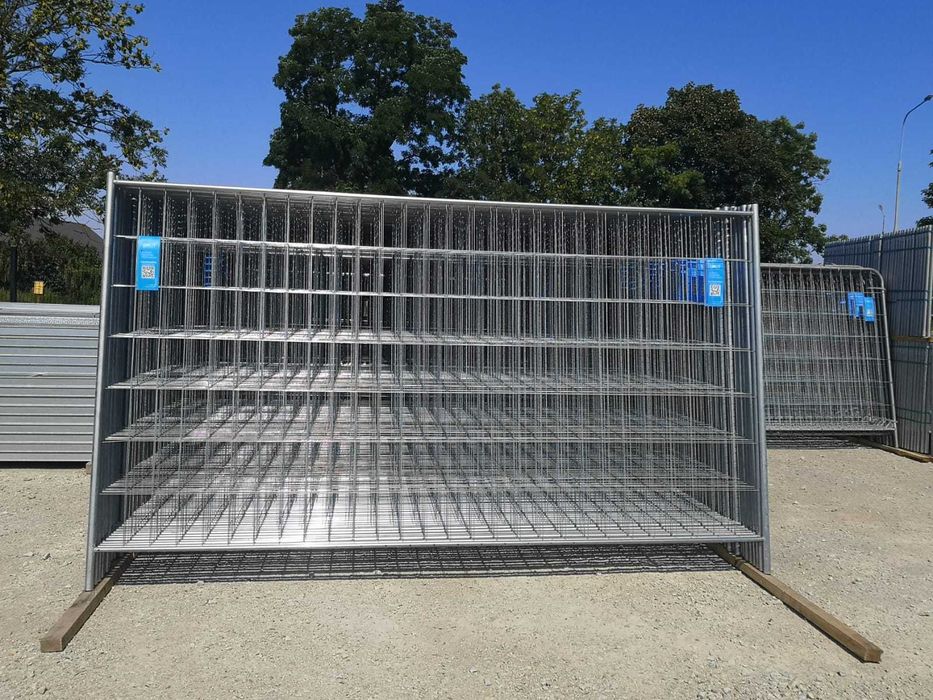Tymczasowe ogrodzenie ~ 80 m, zestaw 24 pane z podstawkami i złączkami, budowlane ogrodzenie, mobilne ogrodzenie, płoty
