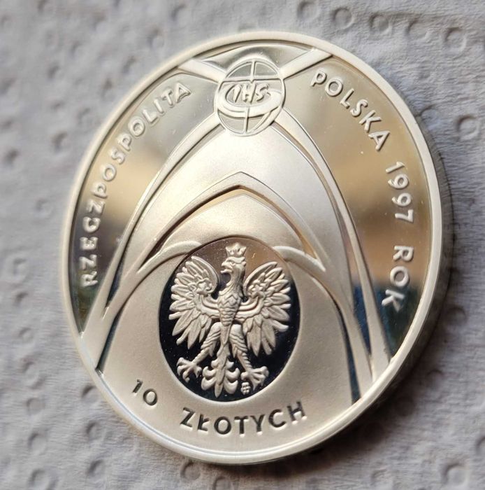 Moneta 10 zł 1997 r. Kongres eucharystyczny JP II
