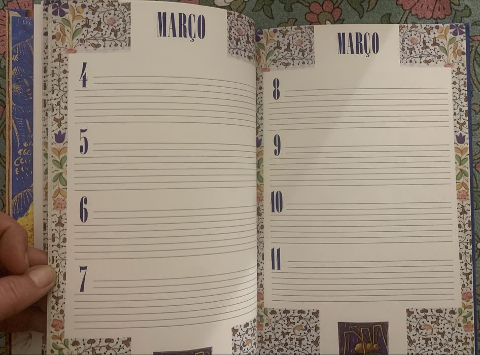 Agenda sem ano e dias