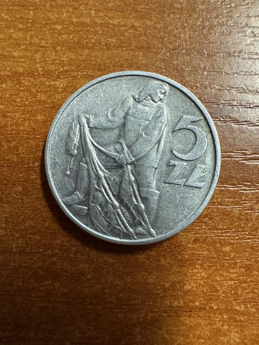 Moneta 5zł Rybak z 1974 roku
