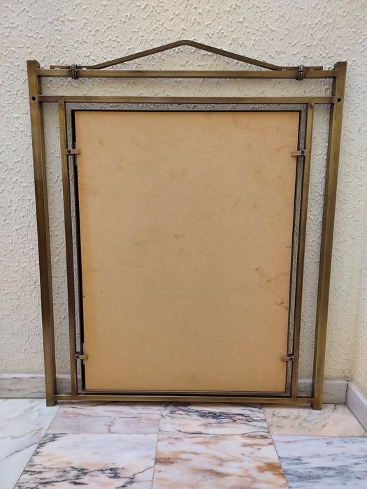 Espelho Moldura Ferro Dourado