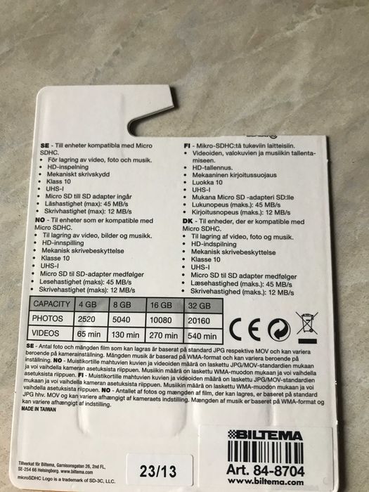 Zestaw Karta MicroSD 32GB +Adapter (Nowe)