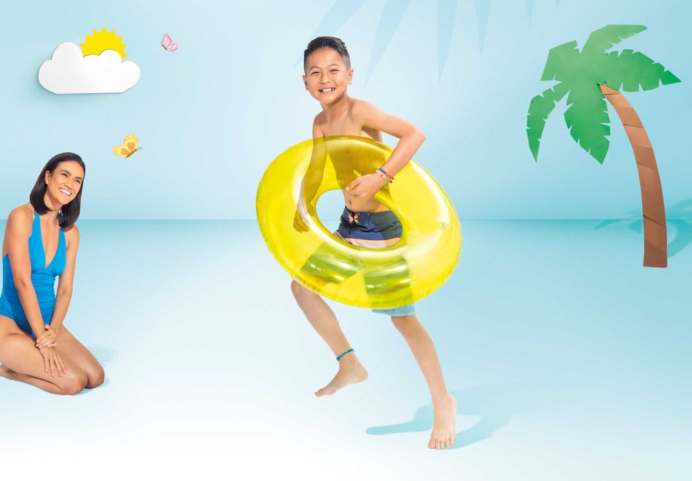 Koło dmuchane do pływania przezroczyste neonowe 76 cm INTEX 59260