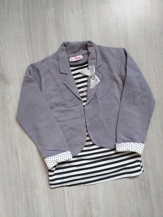Marynarka dziewczęca szara 140